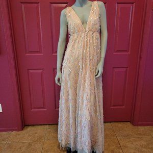 Windsor Special Occasion Dress Nude with Sequins